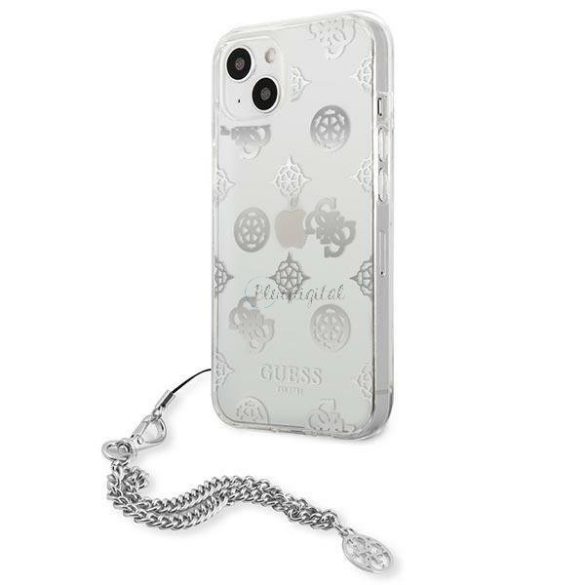 Guess GUHCP13SKSPESI IPHONE 13 MINI 5,4 "Ezüst / Ezüst tok Peony Chain Kollekció