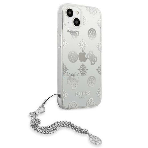 Guess GUHCP13SKSPESI IPHONE 13 MINI 5,4 "Ezüst / Ezüst tok Peony Chain Kollekció