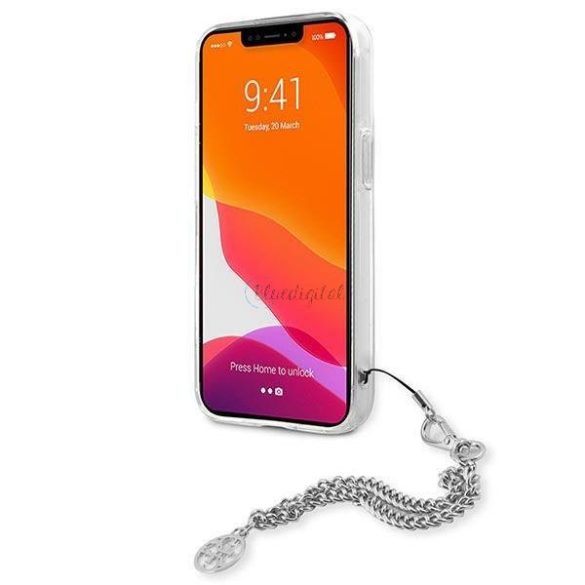 Guess GUHCP13SKSPESI IPHONE 13 MINI 5,4 "Ezüst / Ezüst tok Peony Chain Kollekció