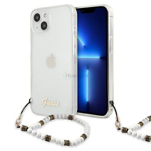 Guess GUHCP13SKPSWH iPhone 13 mini 5,4 „átlátszó tok fehér Pearl