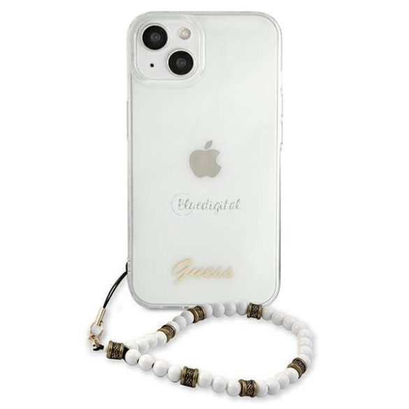 Guess GUHCP13SKPSWH iPhone 13 mini 5,4 „átlátszó tok fehér Pearl