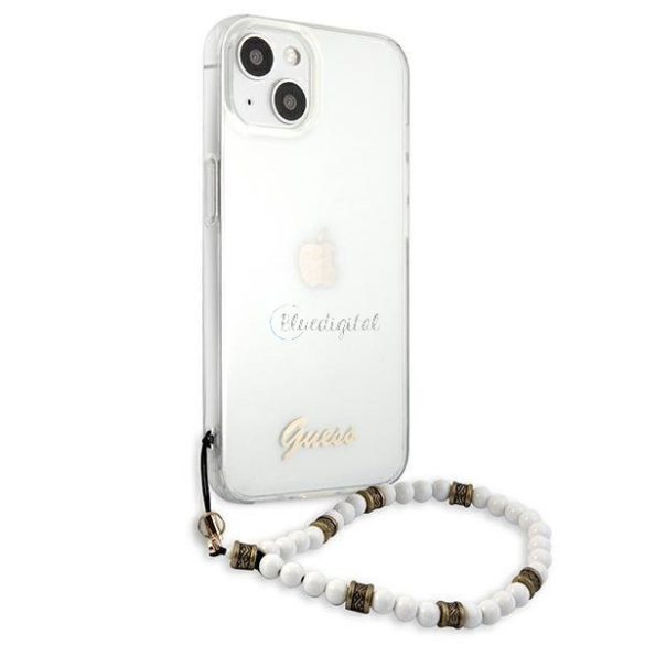 Guess GUHCP13SKPSWH iPhone 13 mini 5,4 „átlátszó tok fehér Pearl