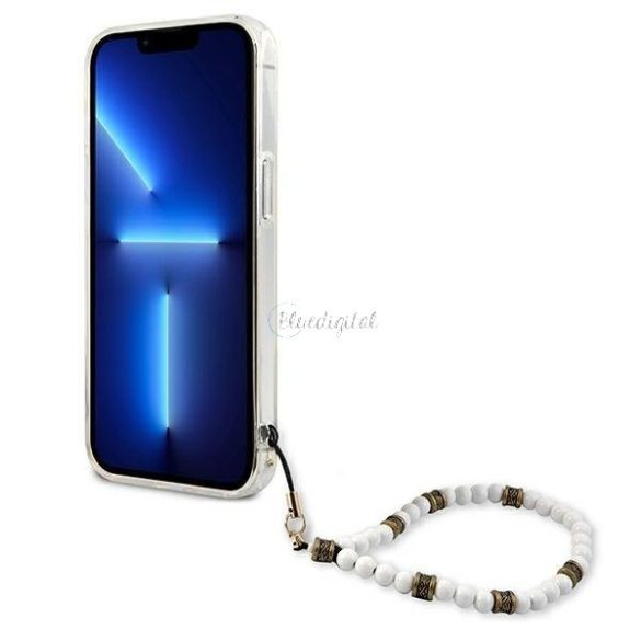 Guess GUHCP13SKPSWH iPhone 13 mini 5,4 „átlátszó tok fehér Pearl