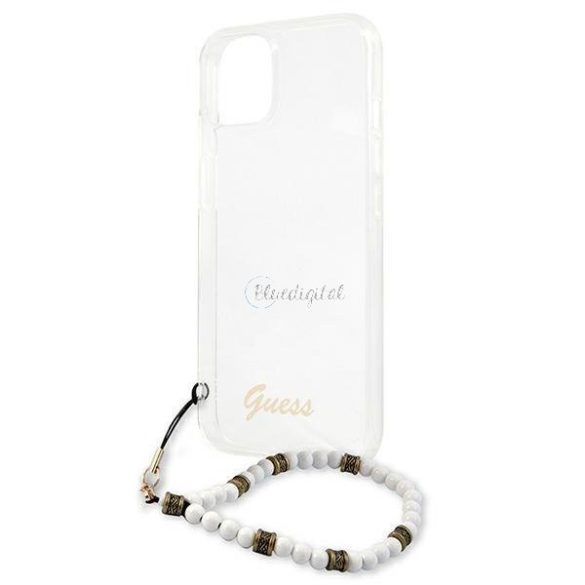 Guess GUHCP13SKPSWH iPhone 13 mini 5,4 „átlátszó tok fehér Pearl