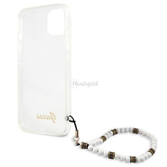 Guess GUHCP13SKPSWH iPhone 13 mini 5,4 „átlátszó tok fehér Pearl