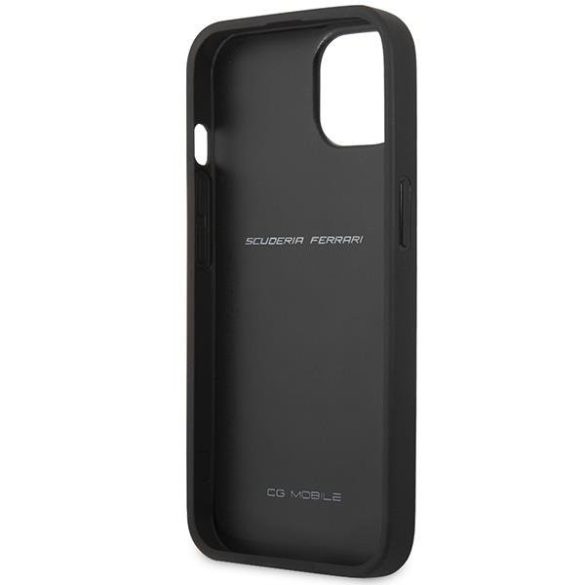 Ferrari FEHCP13MRGOG iPhone 13 6.1" fekete keménytok bőr ívelt vonalú tok