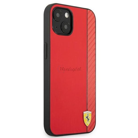 Ferrari FESAXHCP13SRE iPhone 13 mini 5,4 „vörös / piros tok On Track Carbon Stripe