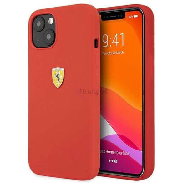 Ferrari FessiHCP13SRE iPhone 13 Mini 5.4 "piros keményszínű szilikon tok