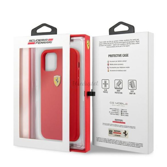 Ferrari FessiHCP13SRE iPhone 13 Mini 5.4 "piros keményszínű szilikon tok