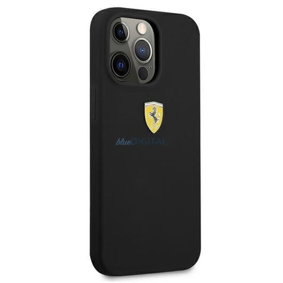 Ferrari FESSIHCP13LBK iPhone 13 Pro / 13 6.1" fekete keménytok szilikon