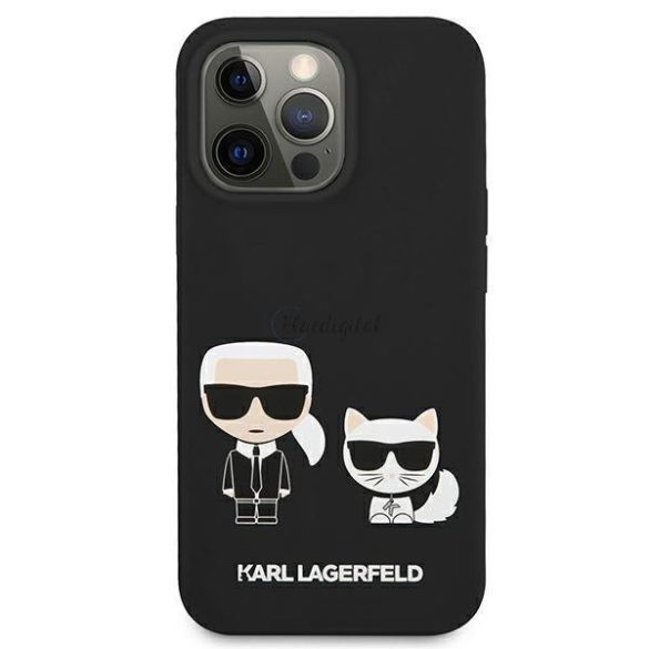 Karl Lagerfeld KLHCP13XSSKCK Silicone Karl Choupette tok iPhone 13 Pro Max - fekete 
