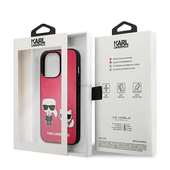 Karl Lagerfeld Klhcp13lpcuskcp iPhone 13 Pro / 13 6.1 "Fuchsia / Fushia tok Ikonik Karl Choupette