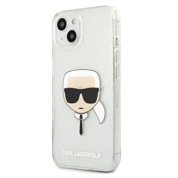 Karl Lagerfeld Klhcp13skhtugls iPhone 13 Mini 5,4 "Ezüst / ezüst tok csillámos karl feje