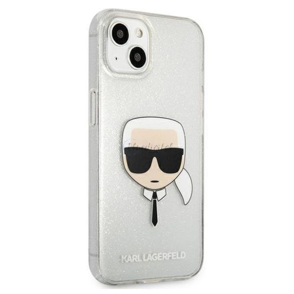 Karl Lagerfeld Klhcp13skhtugls iPhone 13 Mini 5,4 "Ezüst / ezüst tok csillámos karl feje