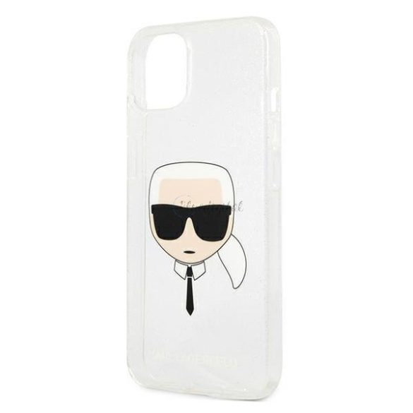 Karl Lagerfeld Klhcp13skhtugls iPhone 13 Mini 5,4 "Ezüst / ezüst tok csillámos karl feje