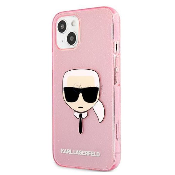 Karl Lagerfeld Klhcp13skhtuglp iPhone 13 mini 5,4 "rózsaszín / Pink tok csillámos Karl feje