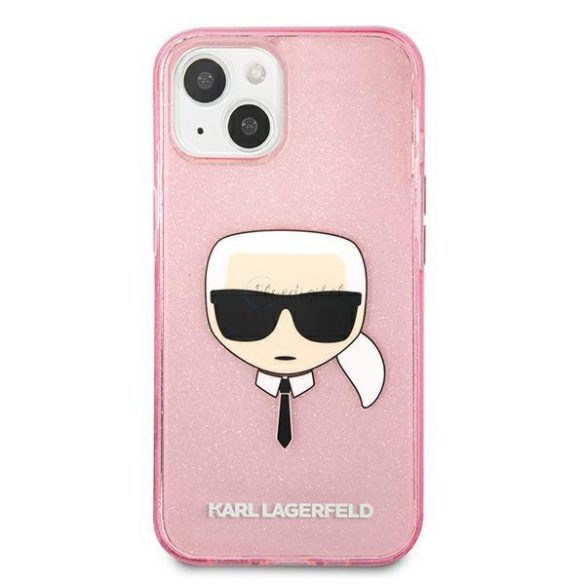 Karl Lagerfeld Klhcp13skhtuglp iPhone 13 mini 5,4 "rózsaszín / Pink tok csillámos Karl feje