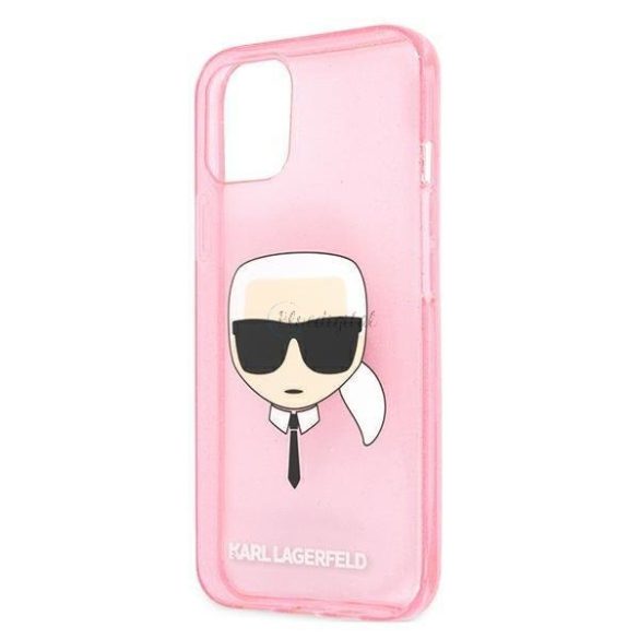 Karl Lagerfeld Klhcp13skhtuglp iPhone 13 mini 5,4 "rózsaszín / Pink tok csillámos Karl feje