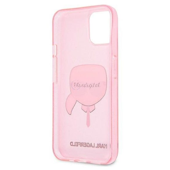 Karl Lagerfeld Klhcp13skhtuglp iPhone 13 mini 5,4 "rózsaszín / Pink tok csillámos Karl feje