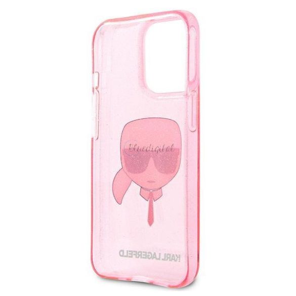 Karl Lagerfeld Klhcp13xkhtuglp iPhone 13 Pro Max 6,7 "rózsaszín / Pink tok csillámos Karl feje