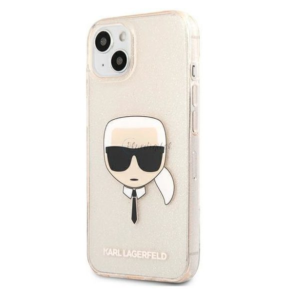 Karl Lagerfeld Klhcp13MKhtuglgo iPhone 13 6.1 "Gold / Gold tok csillámos Karl feje