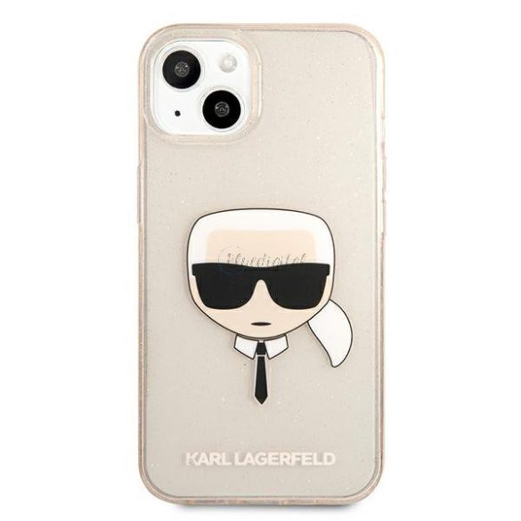 Karl Lagerfeld Klhcp13MKhtuglgo iPhone 13 6.1 "Gold / Gold tok csillámos Karl feje