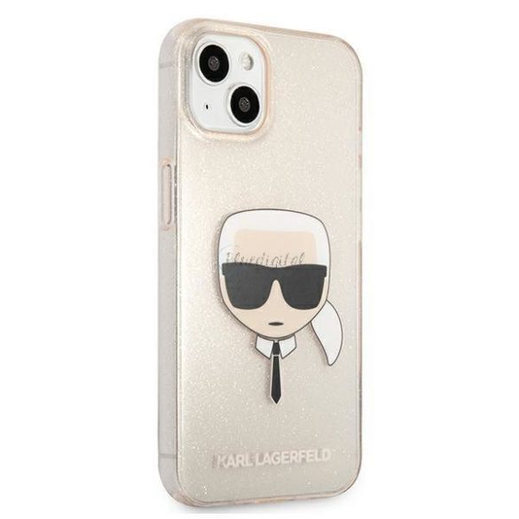 Karl Lagerfeld Klhcp13MKhtuglgo iPhone 13 6.1 "Gold / Gold tok csillámos Karl feje