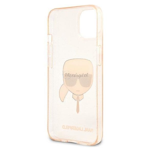 Karl Lagerfeld Klhcp13MKhtuglgo iPhone 13 6.1 "Gold / Gold tok csillámos Karl feje