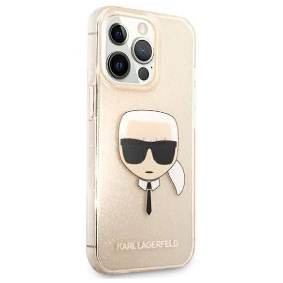Karl Lagerfeld Klhcp13xkhtuglgo iPhone 13 Pro Max 6.7 "Arany / arany tok csillámos Karl feje