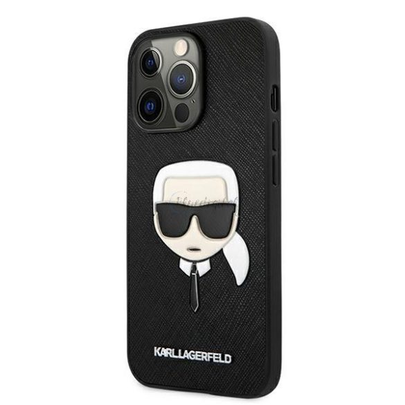 Karl Lagerfeld Klhcp13lsakhbk iPhone 13 Pro / 13 6.1 "fekete tok Saffiano Ikonik Karl feje