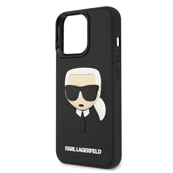 Karl Lagerfeld Klhcp13lkh3dbk iPhone 13 PRO / 13 6.1 "fekete tok 3D szilikon Karl feje