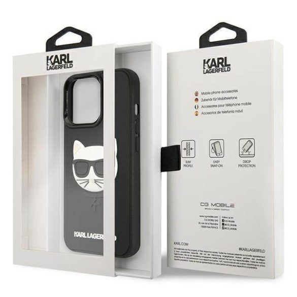 Karl Lagerfeld Klhcp13xch3dbk 13 Pro max 6.7 "fekete tok 3D szilikon Choupette