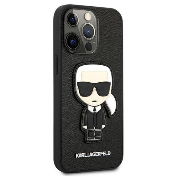 Karl Lagerfeld Klhcp13xokpk iPhone 13 Pro max 6,7 "fekete tok Safiano Ikonik Karl Patch
