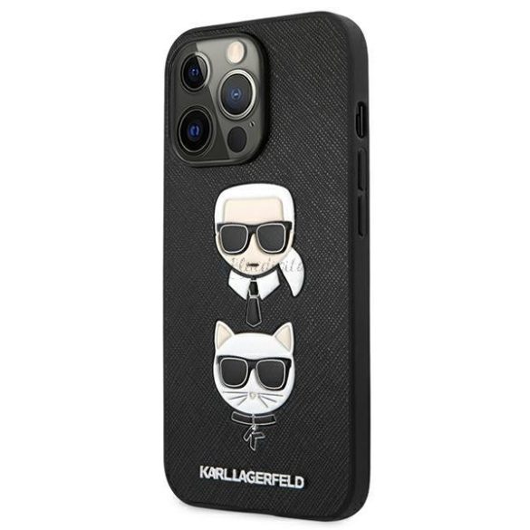 Karl Lagerfeld Klhcp13lsaKickCbk iPhone 13 Pro / 13 6.1 "fekete tok Safiano Karl Choupette