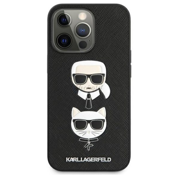 Karl Lagerfeld Klhcp13lsaKickCbk iPhone 13 Pro / 13 6.1 "fekete tok Safiano Karl Choupette