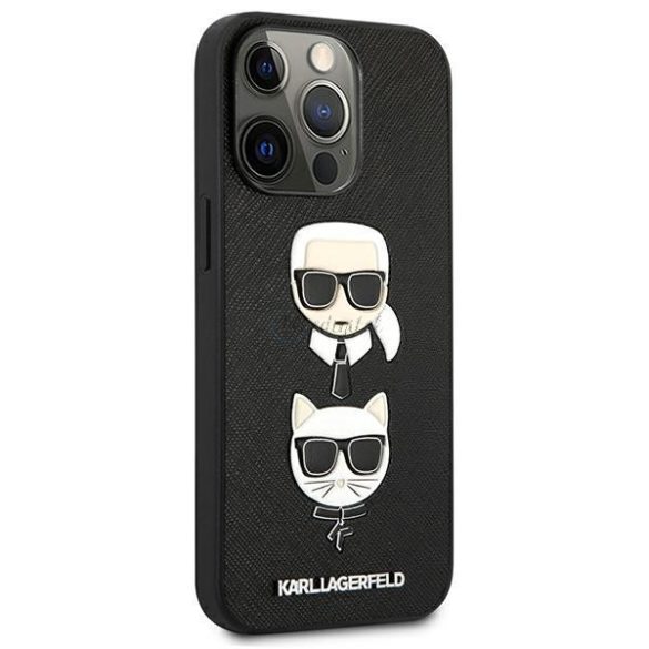 Karl Lagerfeld Klhcp13lsaKickCbk iPhone 13 Pro / 13 6.1 "fekete tok Safiano Karl Choupette