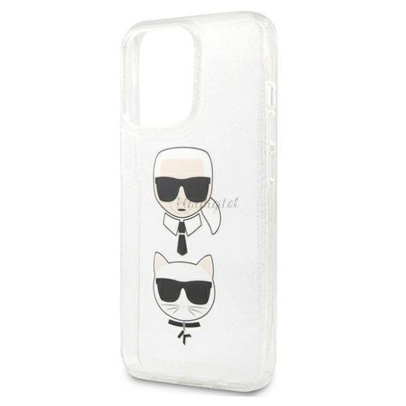 Karl Lagerfeld Klhcp13lkCtugls iPhone 13 Pro / 13 6.1 "Ezüst / ezüst keménytok csillámos Karl's Choupette