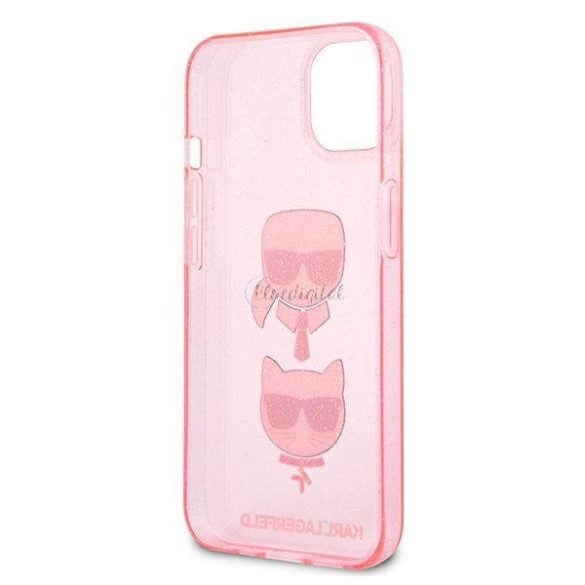 Karl Lagerfeld Klhcp13skctuglp iPhone 13 Mini 5,4 "rózsaszín / Pink tok csillámos Karl's Choupette