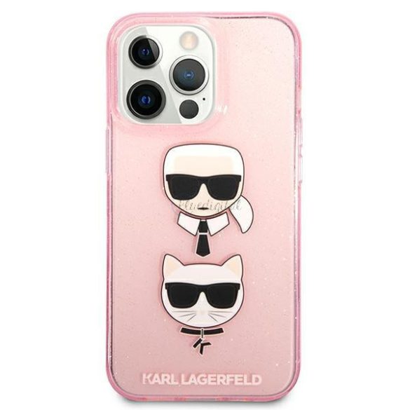 Karl Lagerfeld Klhcp13lkctuglp iPhone 13 PRO / 13 6.1 "Rózsaszín / Rózsaszín tok csillámos Karl's Choupette