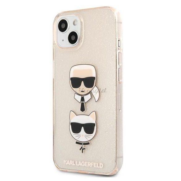 Karl Lagerfeld Klhcp13skctuglgo iPhone 13 Mini 5,4 "Złoty / Gold tok csillámos Karl's Choupette