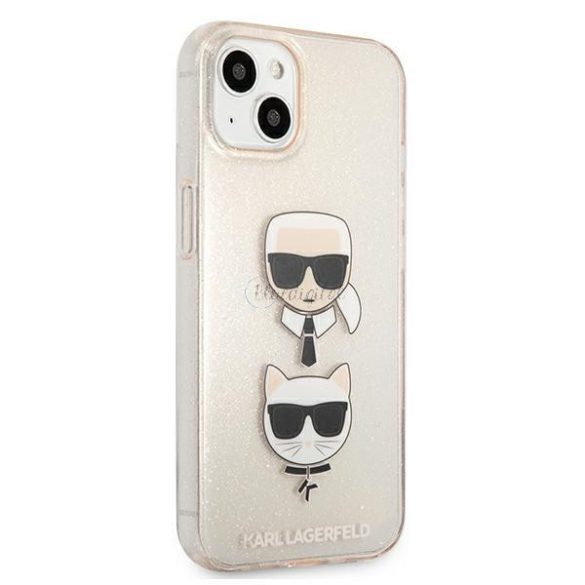 Karl Lagerfeld Klhcp13skctuglgo iPhone 13 Mini 5,4 "Złoty / Gold tok csillámos Karl's Choupette