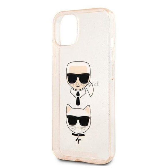 Karl Lagerfeld Klhcp13skctuglgo iPhone 13 Mini 5,4 "Złoty / Gold tok csillámos Karl's Choupette