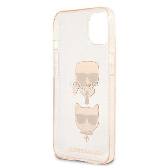 Karl Lagerfeld Klhcp13skctuglgo iPhone 13 Mini 5,4 "Złoty / Gold tok csillámos Karl's Choupette