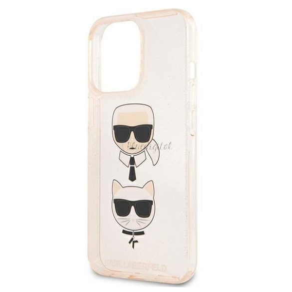 Karl Lagerfeld Klhcp13lkctuglgo iPhone 13 Pro / 13 6.1 "Arany / Gold tok csillámos Karl's Choupette