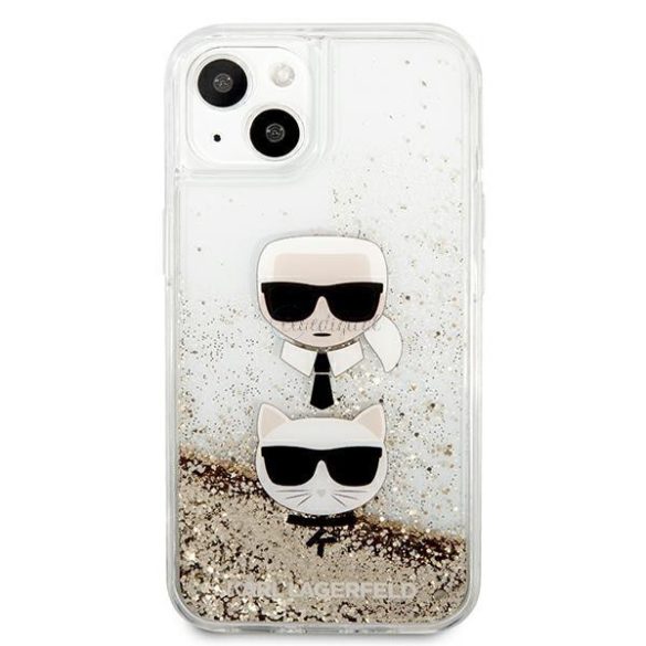 Karl Lagerfeld Klhcp13skiccld iPhone 13 Mini 5,4 "Złoty / Gold tok Folyékony csillámos Karl Choupette Head