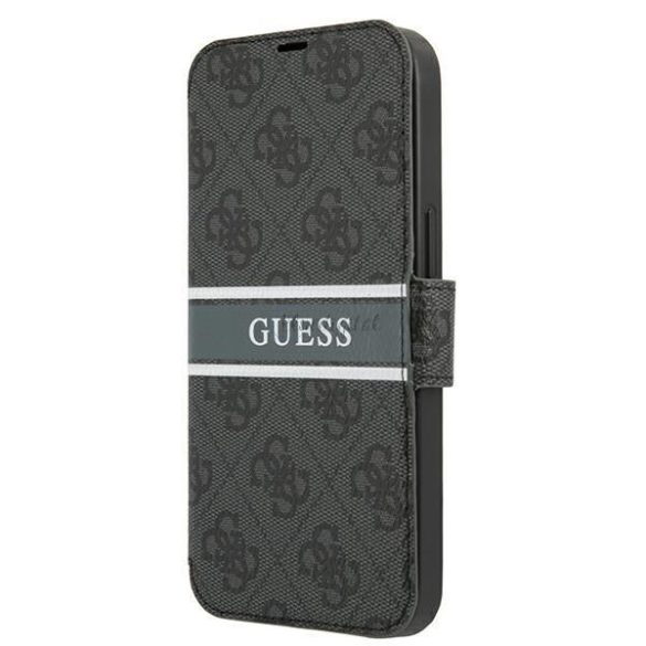 Guess GUBKP13S4GDGR iPhone 13 mini 5,4 "szürke könyv 4G csík tok