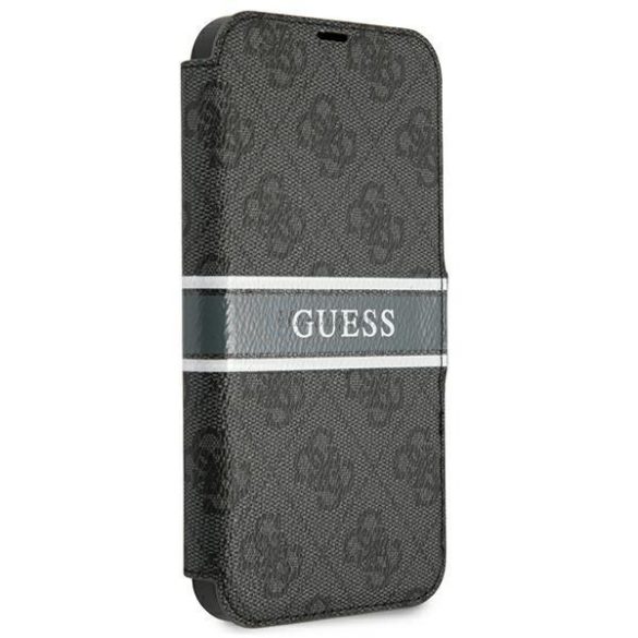 Guess GUBKP13S4GDGR iPhone 13 mini 5,4 "szürke könyv 4G csík tok