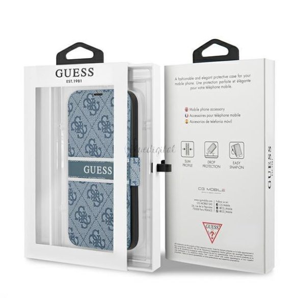 Guess GUBKP13S4GDBL iPhone 13 mini 5.4 "kék / kék könyv 4G csík tok