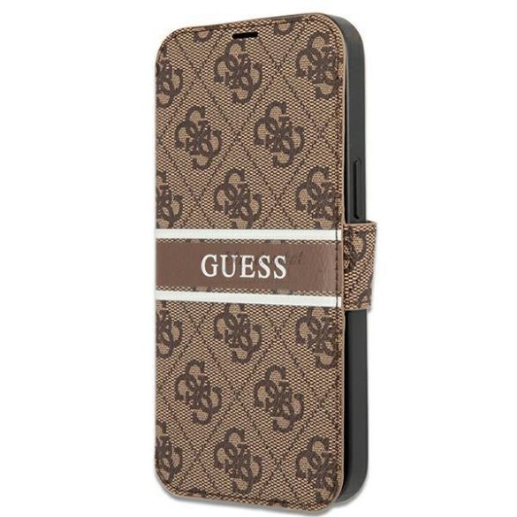 Guess GUBKP13S4GDBR iPhone 13 Mini 5.4 "Barna / Brown Book 4G Stripe tok