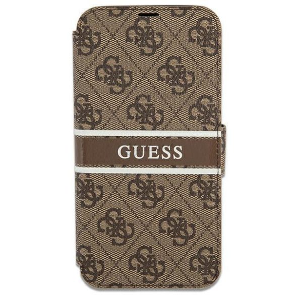 Guess GUBKP13S4GDBR iPhone 13 Mini 5.4 "Barna / Brown Book 4G Stripe tok